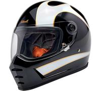 Biltwell Lane Splitter Flame, casque intégral L Noir/Blanc/Or Noir/Blanc/Or