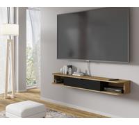 BIM FORNITURE meuble TV de salon ICARUS cm 156x29x20 Chêne noir mat