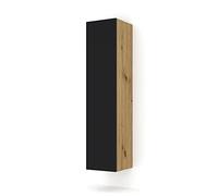 BIM Furniture Armoire Murale Duo 150 cm - Meuble Suspendu - en chêne Artisan - Noir Mat