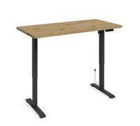 BIM Furniture Bureau Assis-Debout BIMotion 140 x 70 cm - piètement Noir Mat, Plateau chêne AR