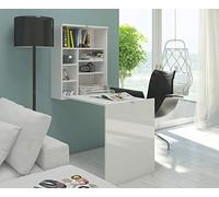 BIM Furniture Bureau Hide Étagère murale pliante pour ordinateur portable Blanc mat/blanc brillant
