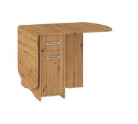 BIM Furniture Homi mini 10 Table pliante extensible avec espace de rangement et tiroir, peu encombrante pour les petits espaces, 40 x 160 x 80 cm, chêne artisan