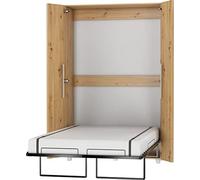 BIM Furniture Lit mural, 120 x 200 cm, armoire de lit, lit mural vertical, armoire avec lit pliant intégré, lit fonctionnel, avec sommier à lattes (chêne artisanal)