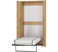 BIM Furniture Lit mural - Lit d'armoire Teddy - 90 x 200 cm - Lit pliant vertical - Armoire avec lit pliant intégré - Lit fonctionnel avec sommier à lattes (chêne Artisan)