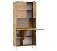 BIM Furniture Megan Bureau pliable 1 étagères pour bureau ménager ou ordinateur portable (chêne bordeaux)