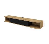 BIM FORNITURE meuble TV de salon ICARUS cm 156x29x20 Chêne noir mat