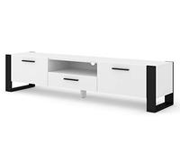Meuble TV Nuka 200 cm blanc mat Blanc Mat