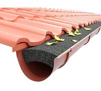 BIM Furniture Optimum Lot de 8 filtres de gouttière 125 mm 10 m linéaires Protection de gouttière, anti-feuilles et attrape-aiguilles, noir, mousse standard universelle