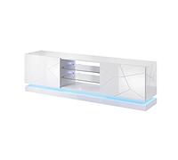 BIM Furniture QIU Meuble TV bas 200 cm avec éclairage blanc brillant