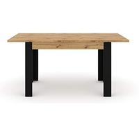 BIM Furniture Table à Manger Extensible 120-160 cm, 4-8 Personnes, Rectangulaire Table Extensible pour Cuisine, Salon Table de Salle à Manger Chêne Nuka H