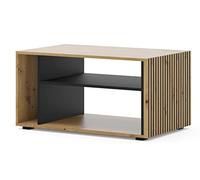 BIM Furniture Table Basse AURIS Table Basse avec étagère en chêne Artisan Noir Mat 87 cm