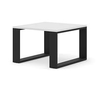 BIM Furniture Table Basse Luca en Bois - Blanc Et Noir - L 60 X P 60 X H 40 Cm