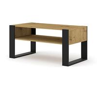 BIM Furniture Table Basse Mondi avec 1 étagère en Bois - Beige Et Noir - L 100 X P 50 X H 47,5 Cm