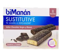 biManán™ Sustitutive sabor sabor chocolat negro y blanco 8 bars