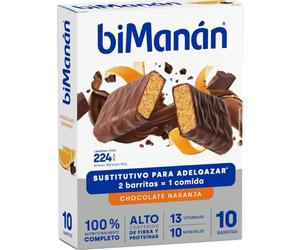 biManán™ Sustitutive sabor sabor chocolate y naranja 8 barritas