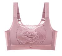 BIMEI Soutien-gorge de mastectomie en dentelle à l'avant avec poches pour prothèse mammaire, sans armatures, soutien-gorge quotidien post-chirurgie Bra2442, violet, B