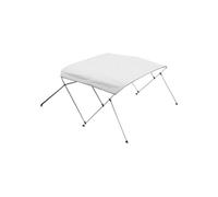 Bimini Bateau 3 Arceaux 185-198cm Toile Polyester 600D Cadre Alu Sac Rangement Gris