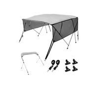 Bimini bateau 4 arceaux - 243x137x231-244 cm - Polyester 600D - Aluminium - Parois latérales amovibles