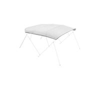 VEVOR Bimini pour Bateau à 4 arceaux, 244 x 271 cm, taud de Soleil imperméable avec Toile en Polyester 600D, Pare-Soleil, Sac de Rangement, Compatible avec Les Bateaux de Large 246-262 cm, Gris Clair