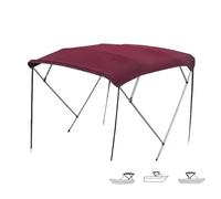Bimini pour Bateau, Ensemble de Toile de Soleil Bimini 4 Arceaux, Taud Oxford 800D Robuste avec Mâts de Support, Tube en Aluminium de 1,9 mm D'épaisseur et Matériel de Fixation(Red,170-182cm/67-72in)