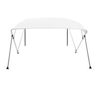 Bimini Top Bâche de bateau à 4 arcs - Blanc - 243 x 196 x 137 cm - Résistant aux UV et à l'eau - Largeur réglable de 185 à 198 cm - Fixation en acier inoxydable