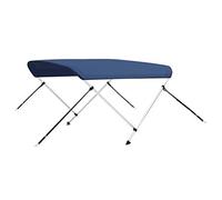 Bimini Top Capote de bateau à 2 arches, 180 x 150 x 110 cm, résistante aux UV, imperméable, avec cadre en aluminium et fixation en acier inoxydable 316, pour bateau à moteur, voilier, yacht, bleu