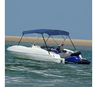 Bimini Top Capote de bateau à 3 arcs - 183 x 140 x 137 cm - Réglable de 137 à 152 cm - Avec cadre en aluminium - Résistant aux intempéries - Résistant aux UV - Protection pour bateau à moteur, voilier