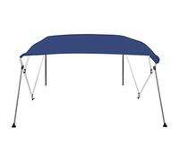 Bimini Top Capote de bateau à 4 arcs - Bleu marine - 243 x 180 x 137 cm - Réglable - Résistant aux UV - Imperméable - Avec cadre en aluminium - Housse de protection pour bateau pneumatique, bateau à