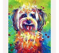 Bimkole 5D Diamond Painting DIY Kits Chien, Art Peinture Animal Broderie Diamant Kits De Broderie Au Point De Croix Strass Rond Résine Peinture Décor à La Maison, (30x40 cm)