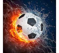 Bimkole 5D Diamond Painting DIY Kits Football, Peinture D'art De Feu D'eau Broderie Diamant Kits De Broderie Au Point De Croix Strass Rond Résine Peinture Décor à La Maison, (30x30 cm)