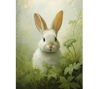 Bimkole 5D Diamond Painting DIY Kits Lapin De Pâques, Broderie Diamant Kits De Broderie Au Point De Croix Strass Rond Résine Peinture Décor à La Maison (30X40cm) CL105