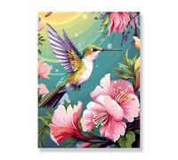 Bimkole 5D DIY Diamond Painting Kits Colibri, Fleur Broderie Diamant Kits De Broderie Au Point De Croix Strass Rond Résine Peinture Décor à La Maison 30x40 cm