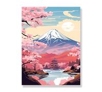 Bimkole 5D DIY Diamond Painting Kits Mont Fuji, Paysage Broderie Diamant Kits De Broderie Au Point De Croix Strass Rond Résine Peinture Décor à La Maison 30x40 cm