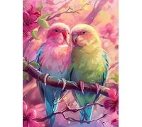 Bimkole 5D DIY Diamond Painting Kits Oiseau, Perroquet Broderie Diamant Kits De Broderie Au Point De Croix Strass Rond Résine Peinture Décor à La Maison 30x40 cm