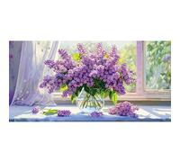 Bimkole 5D DIY Formes Spéciales Grand Diamond Painting Kits Lavande, Fleur Broderie Diamant Kits De Broderie Au Point De Croix Strass Rond Résine Peinture Décor à La Maison 30x60 cm