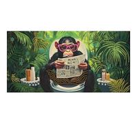 Bimkole 5D DIY Formes Spéciales Grand Diamond Painting Kits Singe, Animal Broderie Diamant Kits De Broderie Au Point De Croix Strass Rond Résine Peinture Décor à La Maison 30x60 cm