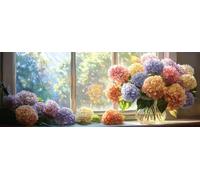 Bimkole 5D DIY Grand Diamond Painting Kits Hortensia, Fleurs Broderie Diamant Kits De Broderie Au Point De Croix Strass Rond Résine Peinture Décor à La Maison 30x80 cm