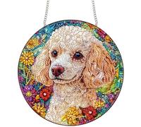 Bimkole DIY Diamant Painting Pendentif Chien, 5D Painting Diamant Hanging Peluche, Diamond Painting Suspendus Avec Chaîne, Pour Jardin Maison Mur Décoration De Fenêtre Et De Porte 20x20 cm