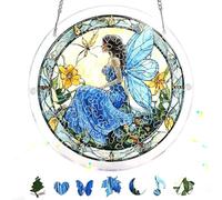 Bimkole Puzzle Suncatcher Acrylique 83 Pièces - Ange, Suspens en Vitrail, Cadeau pour Maman, Décoration De Maison, Attrape-Soleil pour Le Jardin, Cadeaux d'anniversaire 18x18 cm H235