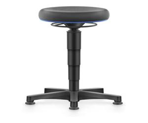 Bimos bimos Allround tabouret avec patins, Supertec noir, hauteur d'assise 450-650 mm, anneau de couleur bleu Quantité:1