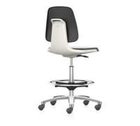Bimos bimos Chaise de travail Labsit avec roulettes Hauteur d'assise 560-810 mm Coque d'assise en similicuir blanc Quantité:1