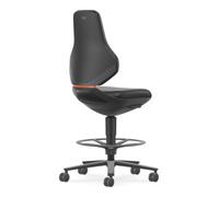 Bimos Bimos Chaise industrielle et de laboratoire Texon avec roulettes de blocage, repose-pieds 570-810 mm, simili cuir noir Quantité:1
