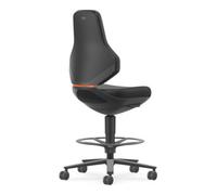 Bimos Bimos Chaise industrielle et de laboratoire Texon avec roulettes Stop-assise, repose-pieds 570-810 mm Skintec noir Quantité:1