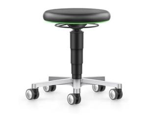 Bimos bimos Labor tabouret à roulettes, similicuir noir, hauteur d'assise 450-650 mm, anneau de couleur vert Quantité:1
