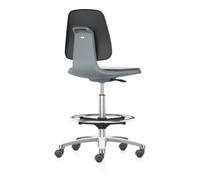 Bimos bimos siège de travail Labsit avec roulettes, hauteur d'assise 560-810 mm, similicuir, assise anthracite. Quantité:1