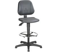 BIMOS Chaise d’atelier pivotante Unitec patins + anneau de pied mousse intégr...