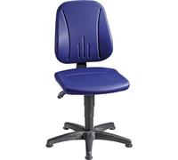 bimos Siège d'atelier à hauteur réglable par lift à gaz - habillage similicuir - bleu, avec patins - Chaise Chaise d'atelier Chaise universelle Chaises Chaises d'atelier Chaises universelles Siège d'atelier Siège pivotant Sièges d'atelier Sièges pivotants