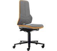 BIMOS | Siège d'atelier Neon | sur roulettes | Contact Permanent | Supertec | Bande Flexible Orange