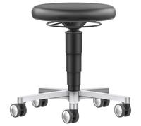 bimos | Tabouret de laboratoire | avec roulettes | Ressort à gaz avec déclenchement annulaire | Anneau de couleur gris