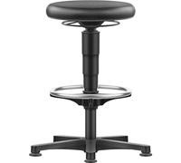 bimos Tabouret polyvalent avec patins - Anneau de pied - Cuir synthétique - Anneau de couleur gris